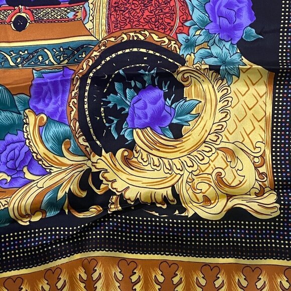 Huali 100% silk scarf large chinese vibrant colors - Picture 5 of 8